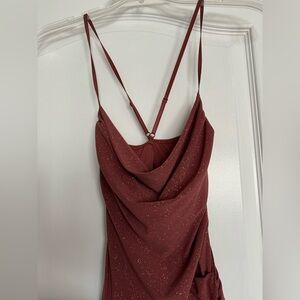 Shimmery spaghetti strap dress
